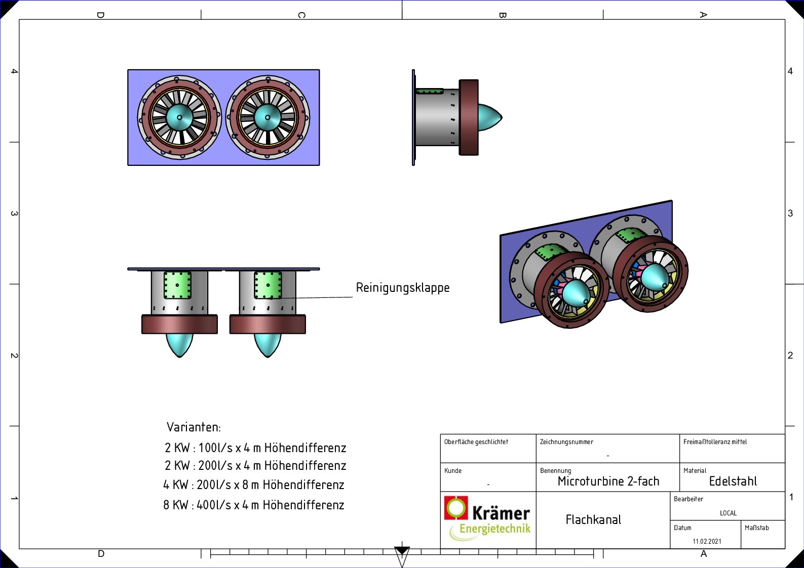 Microturbine zweifach nebeneinander
